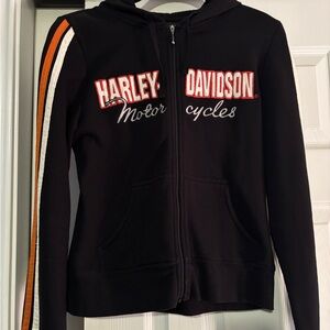 Harley-Davidson Black and Orange Classic Zip-Up Hoodie